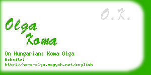 olga koma business card